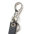画像2: CALEE/STUDS & KNITTING LEATHER SHORT KEY RING ＜TYPE B＞（BLACK/SILVER）［レザーショートキーリング-25春夏］ (2)