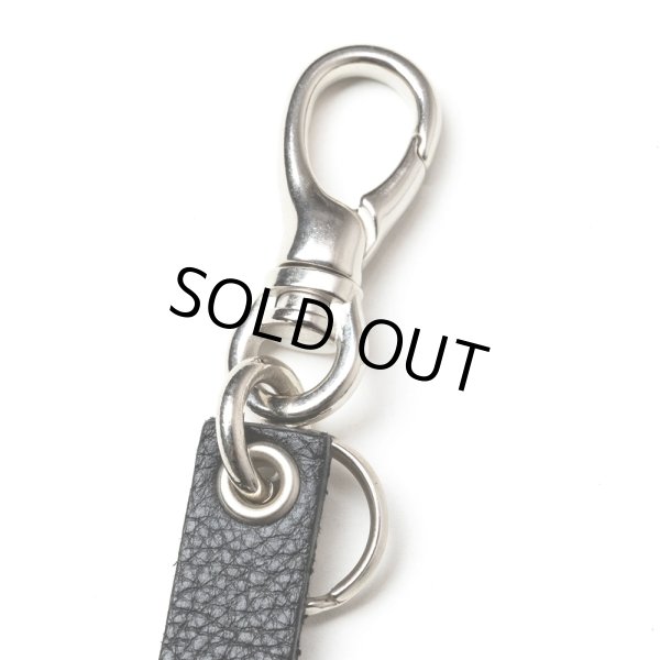 画像2: CALEE/STUDS & KNITTING LEATHER SHORT KEY RING ＜TYPE B＞（BLACK/SILVER）［レザーショートキーリング-25春夏］ (2)