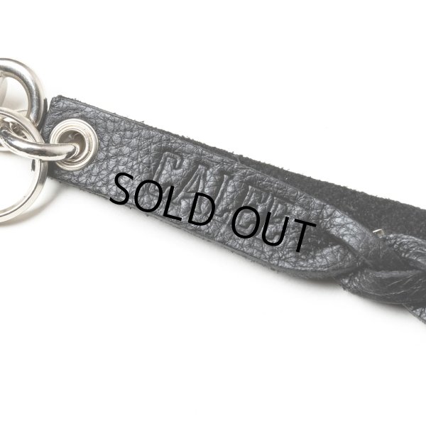 画像4: CALEE/STUDS & KNITTING LEATHER SHORT KEY RING ＜TYPE B＞（BLACK/SILVER）［レザーショートキーリング-25春夏］ (4)