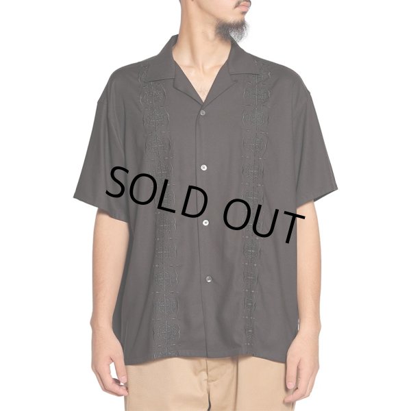 画像2: CALEE/VINTAGE TYPE GUAYABERA SH（GRAY）［キューバシャツ-25春夏］ (2)