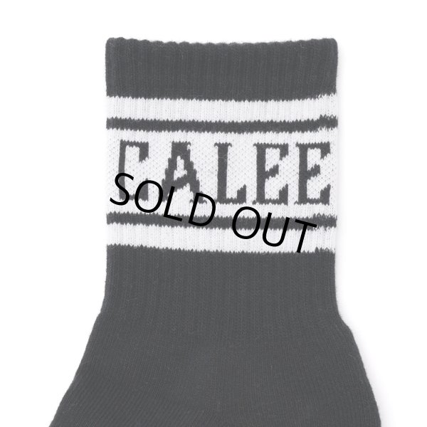 画像2: CALEE/JACQUARD PILE LINE SOCKS（BLACK/WHITE）［ラインソックス-25春夏］ (2)