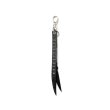 画像1: CALEE/STUDS & KNITTING LEATHER SHORT KEY RING ＜TYPE B＞（BLACK/SILVER）［レザーショートキーリング-25春夏］ (1)
