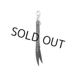 画像: CALEE/STUDS & KNITTING LEATHER SHORT KEY RING ＜TYPE B＞（BLACK/SILVER）［レザーショートキーリング-25春夏］