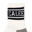 画像2: CALEE/JACQUARD PILE LINE SOCKS（WHITE/BLACK）［ラインソックス-25春夏］ (2)