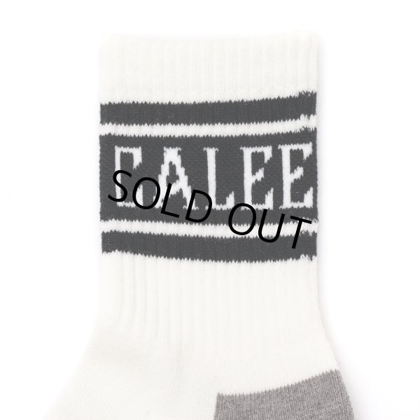 画像2: CALEE/JACQUARD PILE LINE SOCKS（WHITE/BLACK）［ラインソックス-25春夏］ (2)