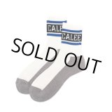 画像: CALEE/JACQUARD PILE LINE SOCKS（WHITE/BLUE）［ラインソックス-25春夏］