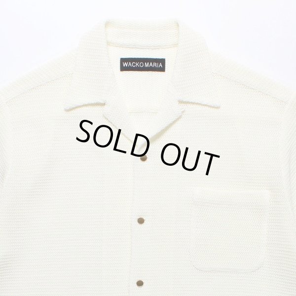 画像2: WACKO MARIA/SUMMER KNIT OPEN COLLAR SHIRT（WHITE）［サマーニットオープンカラーシャツ-25春夏］ (2)