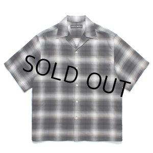画像: WACKO MARIA/OMBRE CHECK OPEN COLLAR SHIRT（GRAY）［オンブレチェックオープンカラーシャツ-25春夏］