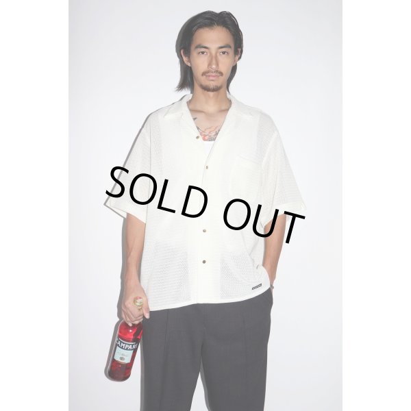 画像3: WACKO MARIA/SUMMER KNIT OPEN COLLAR SHIRT（WHITE）［サマーニットオープンカラーシャツ-25春夏］ (3)
