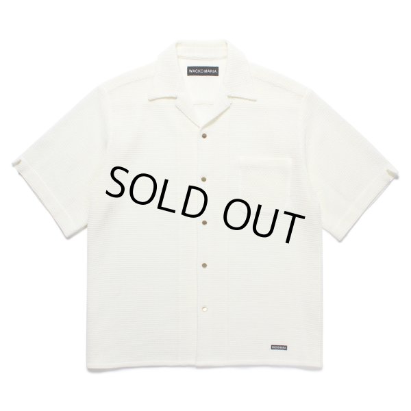 画像1: WACKO MARIA/SUMMER KNIT OPEN COLLAR SHIRT（WHITE）［サマーニットオープンカラーシャツ-25春夏］ (1)