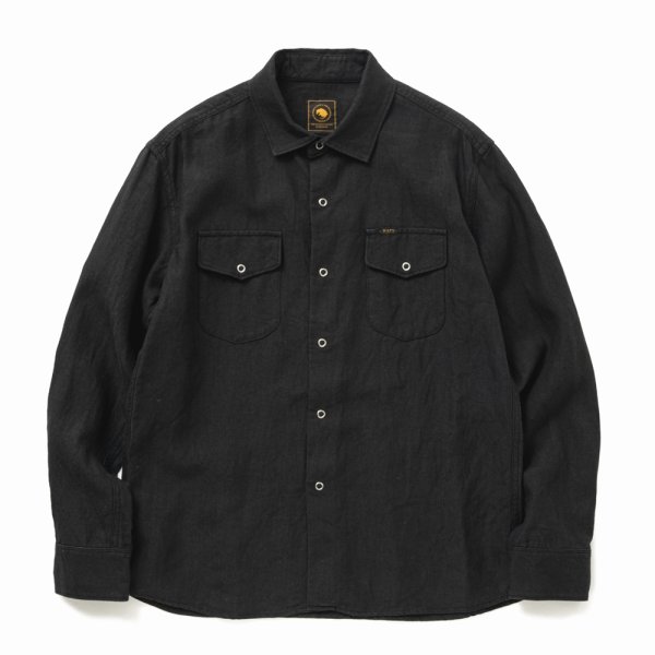 画像1: RATS/LINEN SHIRT（BLACK）［リネンシャツ-25春夏］ (1)