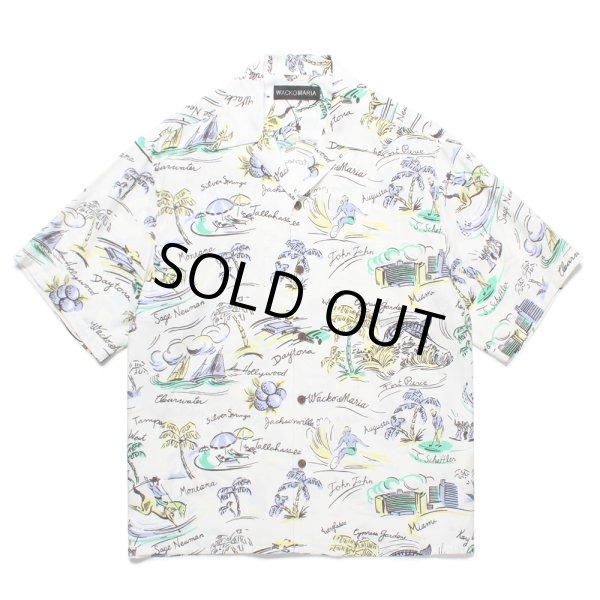画像1: WACKO MARIA/HAWAIIAN SHIRT（WHITE）［ハワイアンシャツ-25春夏］ (1)