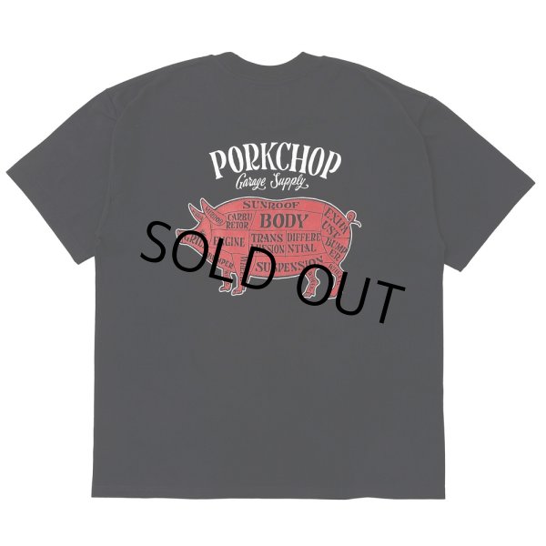 画像1: PORKCHOP/PORK BACK TEE（BLACK）［ポークバックT-25春夏］ (1)