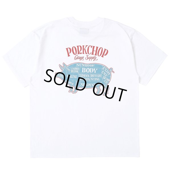 画像1: PORKCHOP/PORK BACK TEE（WHITE）［ポークバックT-25春夏］ (1)