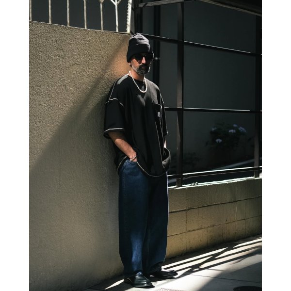 画像4: COOTIE PRODUCTIONS/T/C Waffle Error Fit S/S Tee（Black/White）［ワッフルエラーフィットポケT-25春夏］ (4)