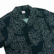 画像3: 【30％OFF】BUENA VISTA/菊柄 S/S SHIRTS（BLACK）［菊柄オープンカラーシャツ-25春夏］ (3)