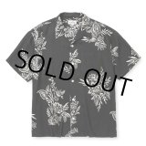 画像: CALEE/FLOWER PATTERN SH（BLACK）［フラワーパターンオープンカラーシャツ-25春夏］