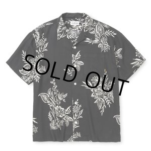画像: CALEE/FLOWER PATTERN SH（BLACK）［フラワーパターンオープンカラーシャツ-25春夏］