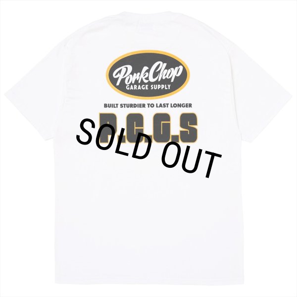画像1: PORKCHOP/PCGS BLOCK TEE（WHITE）［プリントT-25春夏］ (1)