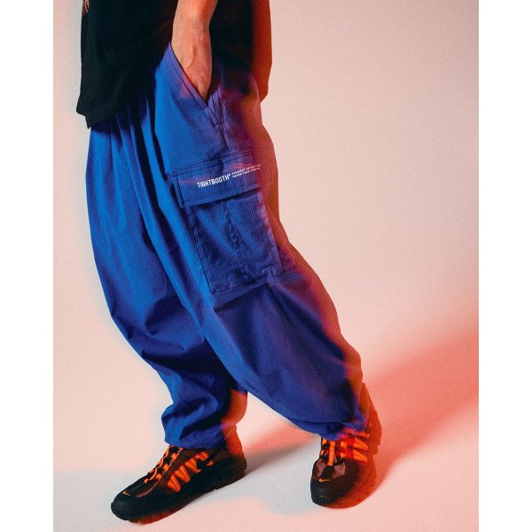 画像4: TIGHTBOOTH/SEERSUCKER CARGO BALLOON PANTS（Blue）［シアサッカーカーゴバルーンパンツ-25夏］ (4)