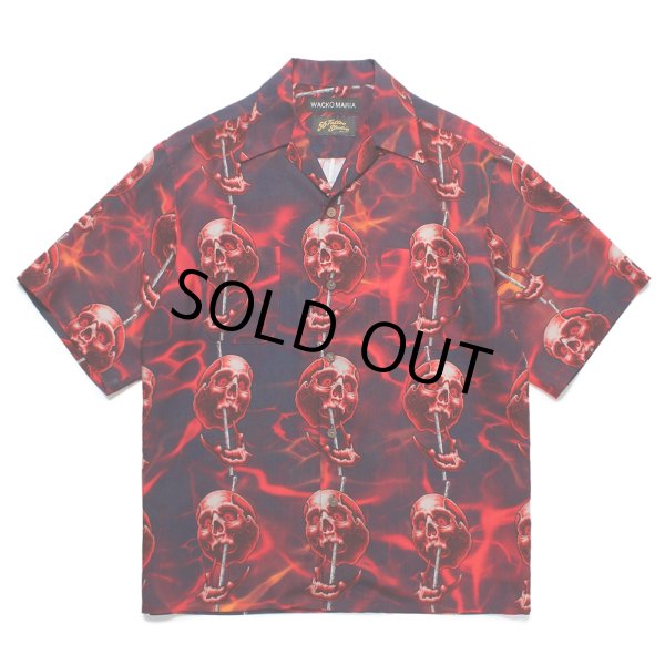 画像1: WACKO MARIA/56 TATTOO STUDIO / HAWAIIAN SHIRT（NAVY）［ハワイアンシャツ-25春夏］ (1)