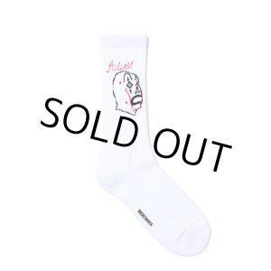 画像: WACKO MARIA/MASK JACQUARD SOCKS（WHITE）［マスクジャガードソックス-25春夏］