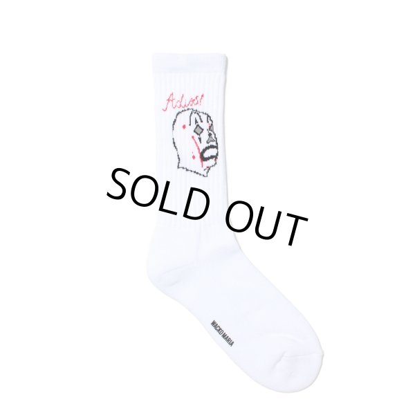 画像1: WACKO MARIA/MASK JACQUARD SOCKS（WHITE）［マスクジャガードソックス-25春夏］ (1)