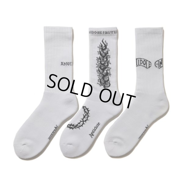 画像1: ANTIDOTE BUYERS CLUB/3 Pack Socks（White） (1)