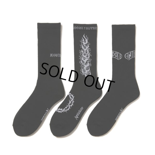 画像1: ANTIDOTE BUYERS CLUB/3 Pack Socks（Black） (1)
