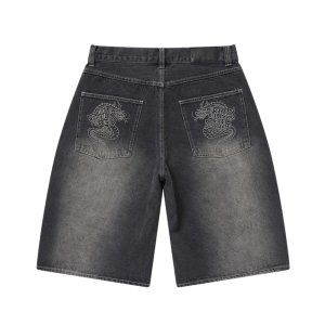 画像: BlackEyePatch/OG DRAGON BAGGY DENIM SHORTS（BLACK）