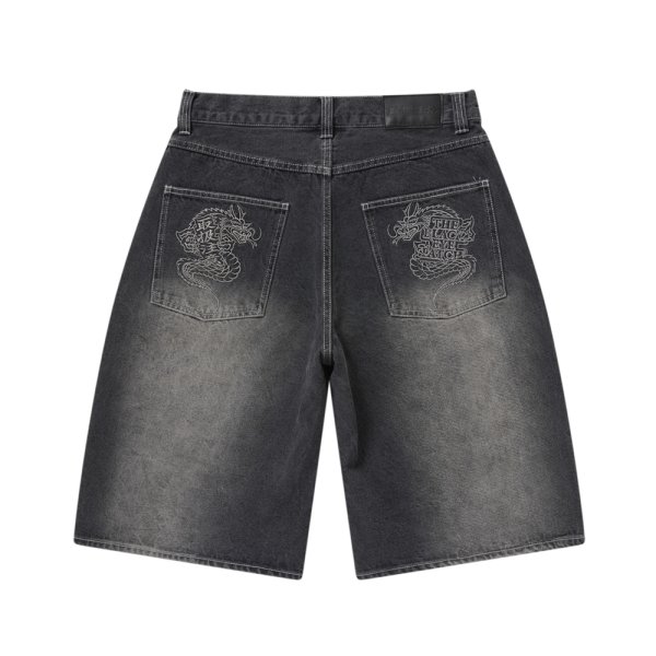 画像1: BlackEyePatch/OG DRAGON BAGGY DENIM SHORTS（BLACK） (1)