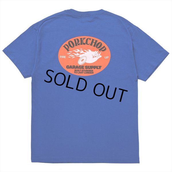 画像1: PORKCHOP/FIRE UP TEE（BLUE）［ファイヤーアップT-25春夏］ (1)