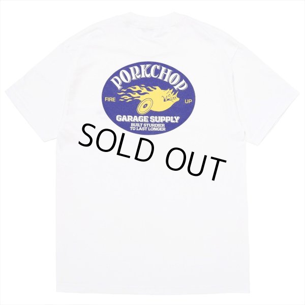 画像1: PORKCHOP/FIRE UP TEE（WHITE）［ファイヤーアップT-25春夏］ (1)