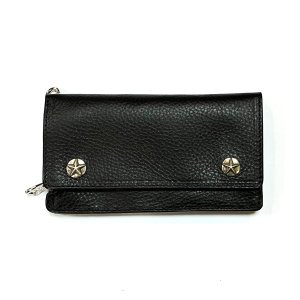 画像: CALEE/SILVER STAR CONCHO LEATHER LONG WALLET（BLACK）［レザーロングウォレット-25春夏］