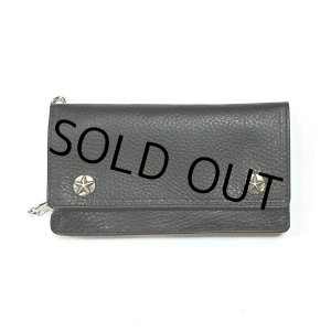 画像: CALEE/SILVER STAR CONCHO LEATHER LONG WALLET（BLACK）［レザーロングウォレット-25春夏］