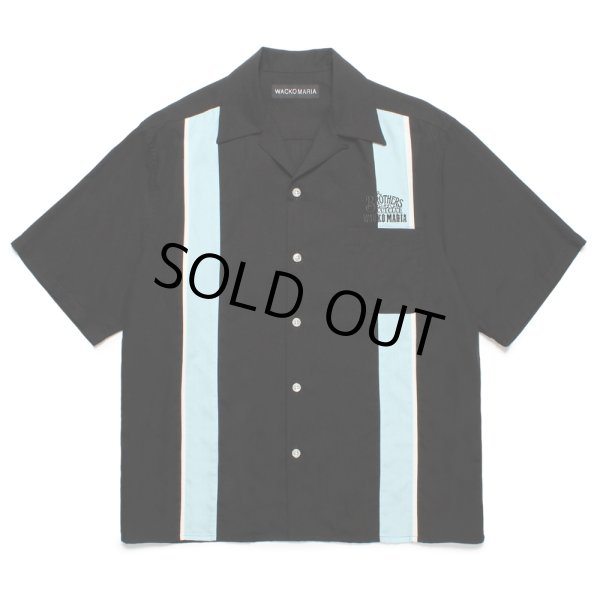 画像1: WACKO MARIA/MR.BROTHERS CUT CLUB / SWITCHING 50'S SHIRT（BLACK）［スイッチング50'Sシャツ-25春夏］ (1)