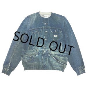 画像: DAIRIKU/Tuck In Denim Transcription Knit（Indigo）［タックインデニムプリントニット-25秋冬］