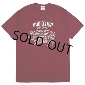 画像: PORKCHOP/PORK FRONT TEE 25（BURGUNDY）［ポークフロントT-25春夏］