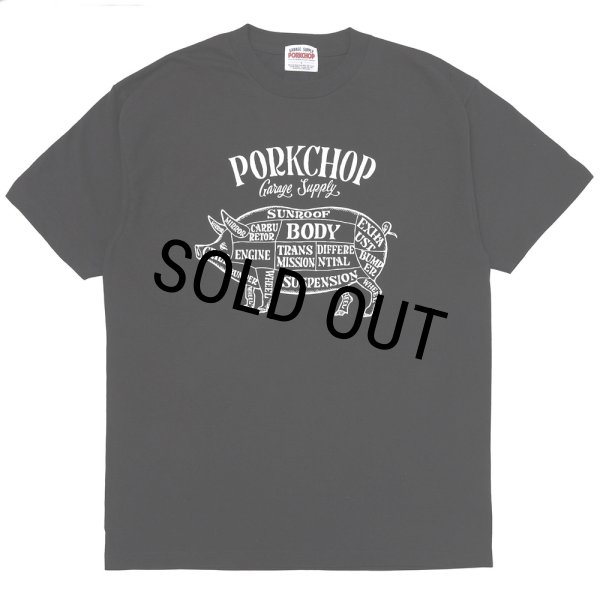 画像1: PORKCHOP/PORK FRONT TEE 25（BLACK）［ポークフロントT-25春夏］ (1)