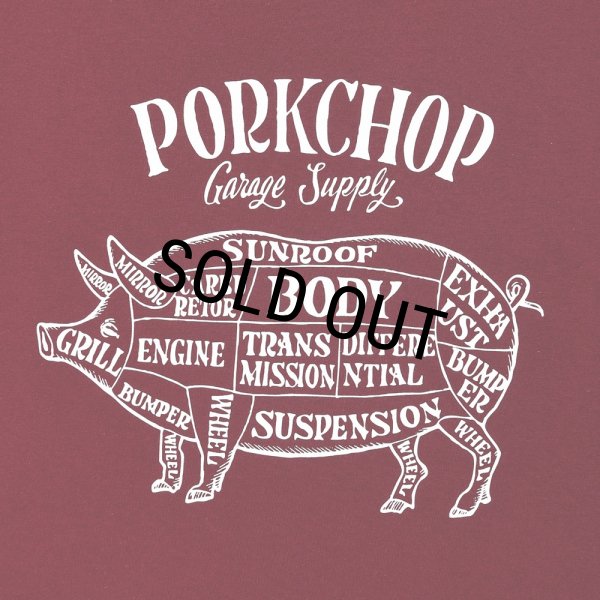 画像3: PORKCHOP/PORK FRONT TEE 25（BURGUNDY）［ポークフロントT-25春夏］ (3)