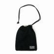 画像1: WACKO MARIA/SUEDE LEATHER DRAWSTRING BAG（BLACK）［スウェードレザードローストリングバッグ-25秋冬］ (1)