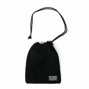画像: WACKO MARIA/SUEDE LEATHER DRAWSTRING BAG（BLACK）［スウェードレザードローストリングバッグ-25秋冬］