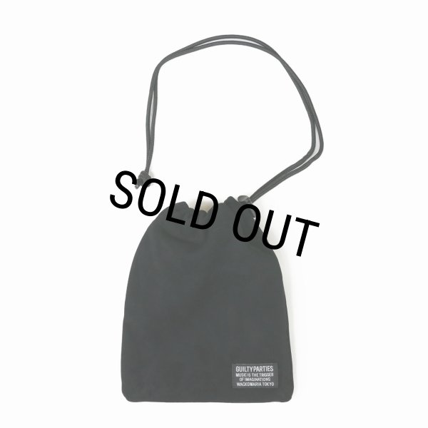 画像1: WACKO MARIA/SHEEP SUEDE LEATHER DRAWSTRING BAG（BLACK）［スウェードドローストリングバッグ-25秋冬］ (1)