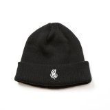 画像: CALEE/CAL NT LOGO KNIT CAP（BLACK）［コットンニットキャップ-25秋冬］