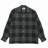 画像: WACKO MARIA/OMBRE CHECK OPEN COLLAR SHIRT（GRAY）［オンブレチェックオープンカラーシャツ-25秋冬］