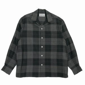 画像: WACKO MARIA/OMBRE CHECK OPEN COLLAR SHIRT（GRAY）［オンブレチェックオープンカラーシャツ-25秋冬］
