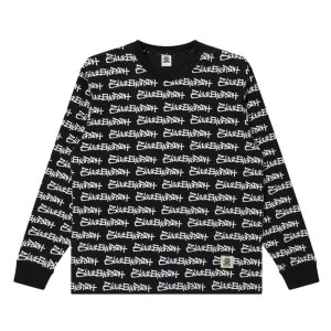 画像: BlackEyePatch/FASTHAND SCRIPT PATTERNED L/S TEE（BLACK）