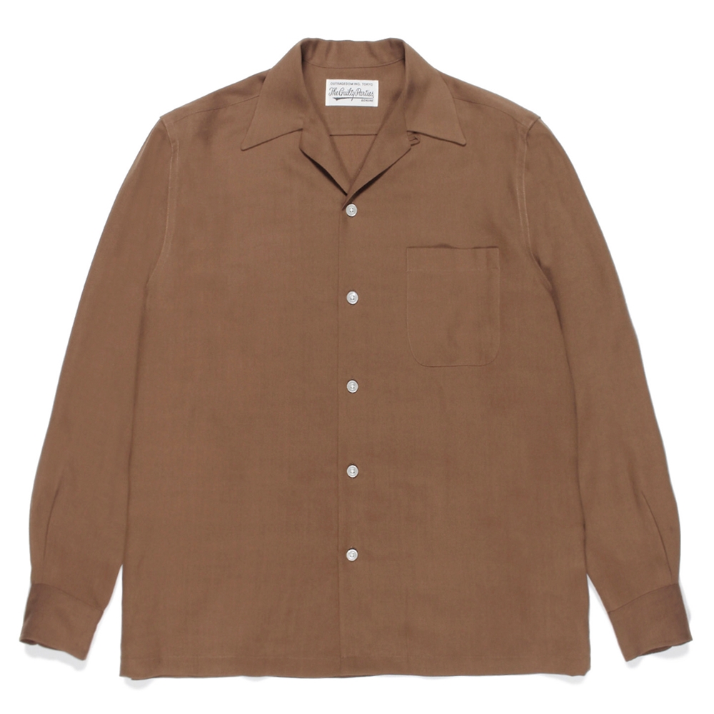 WACKO MARIA/50'S SHIRT L/S(TYPE-1)(ブラウン)[50'Sシャツ-21春
