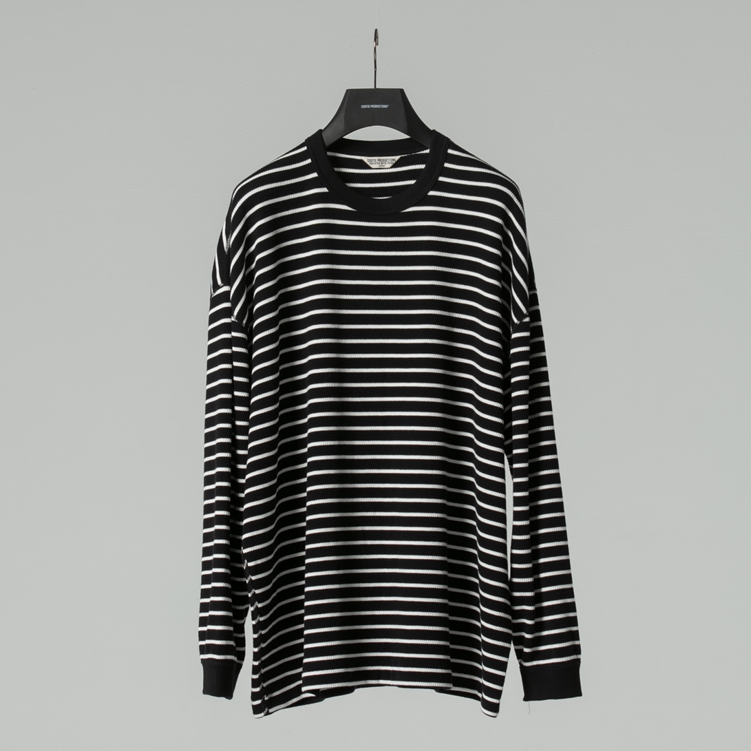 COOTIE/Heavy Thermal Border L/S Tee（ブラック/オフホワイト ...