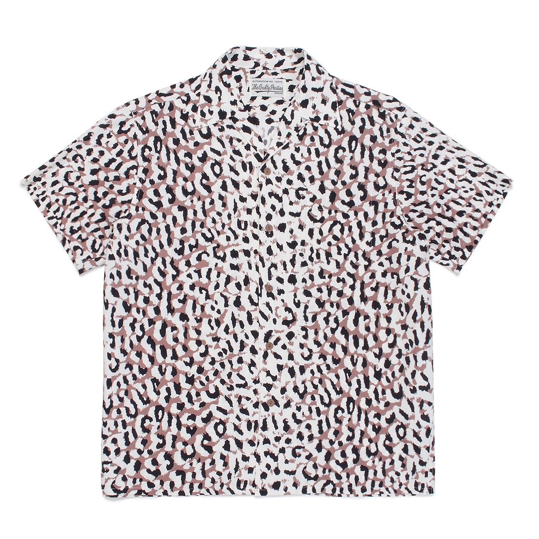 WACKO MARIA/LEOPARD HAWAIIAN SHIRT S/S（TYPE-4）（ホワイト 